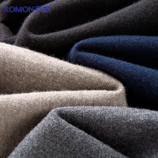 Romon semi-worsted machine washable 100% pure wool sweater half turtleneck zipper bottoming sweater pullover men's clothing
