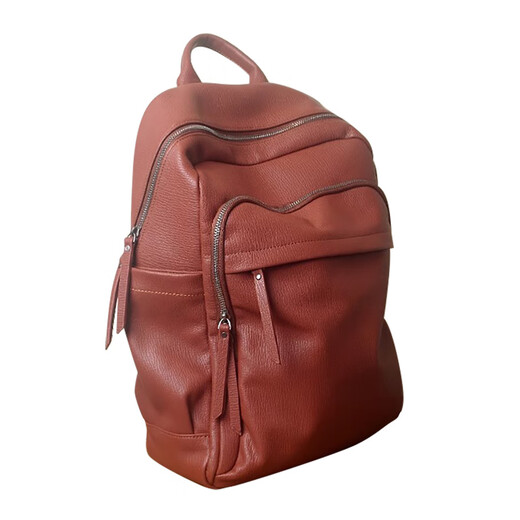 欧伦驰（OULUNCHI）轻奢高端真皮双肩包商务出差旅行男士电脑背包头层牛皮书包 黑色 30*14*42CM