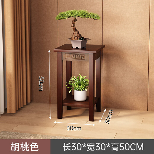 Xiaojiangti solid wood Chinese flower terrace balcony rack medieval style storage rack floor-standing decoration ornaments living room multi-layer flower rack