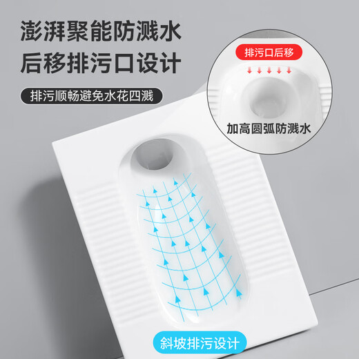 
Gongfan splash-proof squat toilet set household with water tank squat toilet squat toilet toilet odorproof with water storage bend bathroom G01 with bend rear row squat + 831 tissue box water tank