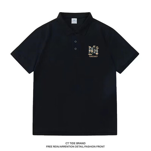 Yaba 2025 new summer trendy brand POLO shirt men's short-sleeved American retro casual versatile men's lapel shirt gray PL1049 M
