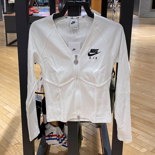 耐克（NIKE）女装季新款户外出行居家休闲修身V领打底拉链透气上衣 FD2377-100/白色 XS