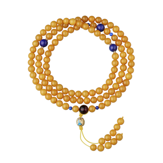 Potala Palace beeswax lapis lazuli 108 beads multi-circle play bracelet blood amber 925 silver bracelet necklace men and women birthday gifts
