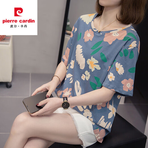 皮尔卡丹2025夏装加大码含棉短袖T恤女胖mm遮肚子宽松显瘦休闲百搭上衣女 6628桔色 3XL 【165-180斤左】