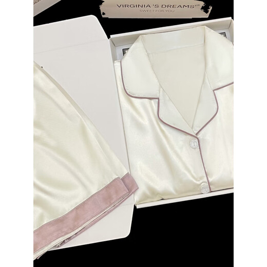 北极绒2025年新款睡衣女士短袖夏季薄款可外穿家居服套装春夏天 FS_9214#开衫双短 蕾丝口袋 2XL