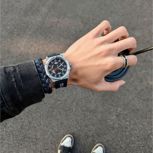 Peak Black Warrior Watch Men's Series Quartz Watch Genuine Men's Sports Brand Student Waterproof Trend YB14134J1 [Silver]