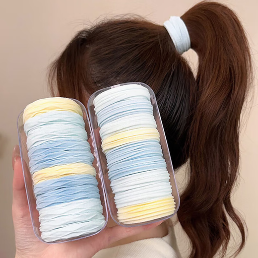 Likashi high elasticity simple hair rope hair accessories to tie hair rubber band hair rope hair accessories cute girl heart hair band sea salt series mixed color 5 patterns