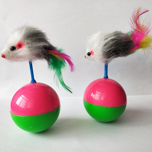 Erzhi Zhangxian Creative Cat Toy Tumbler Mouse Plush Funny Cat Supplies Dog Pet Toy New Self-Happiness Colorful Tumbler Mouse Cat Toy