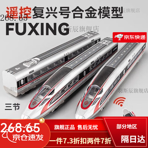 复兴号高铁动车组模型超长电动遥控仿真合金和谐火车轨道儿童玩具 【遥控套装】单节高铁+1.6米轨道