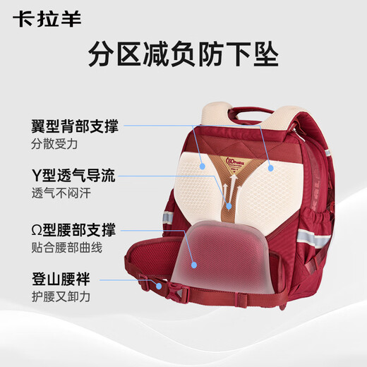 Kara Sheep [Yunduo Schoolbag Promax] Estudiantes de la escuela primaria en los grados 1-3-6, reducción de carga 8 dimensional y mochila de prevención de otoño para hombres, mujeres y niños