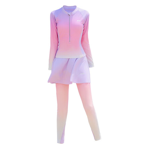 
Xtep Children's Swimming Suit 2025 New Girl Long Sleeve Split Medium Large Children Student Swimming Training Surf Suit Purple AUA368 160 [Suggested Weight 65-85 Jin [Jin equals 0.5 kg]]