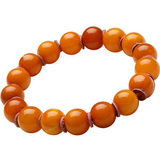 Dan Pei luxury high-end Baltic Sea honey old beeswax round bead bracelet for women amber chicken fat yellow bracelet for men 8-9mm (approximately) 7 grams