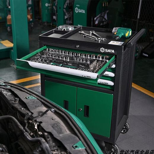SATA (SATA) 09947 Tool de réparation Auto Ensemble de voitures avec outil épaissis épaissis de 239 pièces Universal Mécanique 95126 Réparation automatique 7 Carroir Tool Car 692x468x840mm 9