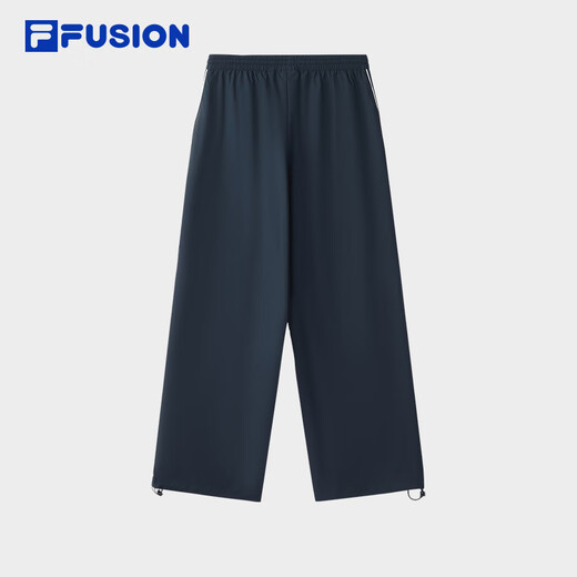 FILA FUSION斐乐潮牌梭织长裤女2025秋新款时尚宽松伞兵裤休闲裤 宝石深蓝-DB S 160/62A/S