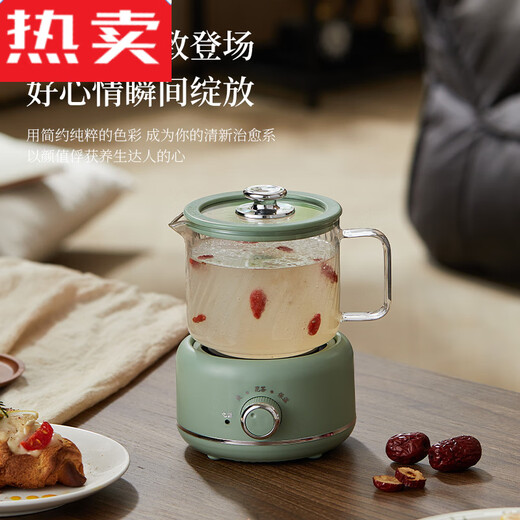 Count Qiabei Japan imported quality office small health pot tea stove electric small teapot electric ceramic stove kettle one person mi cream white - mechanical single pot + base 600ml