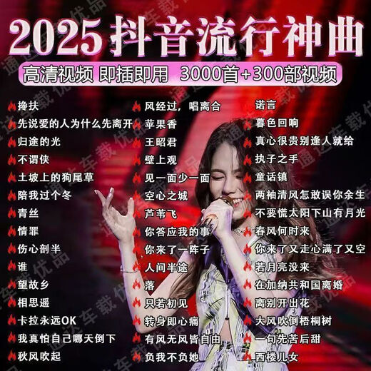 2025 Douyin Hot Songs DJ Car U Disk Network Hot Pop List DJ Selected Songs MP3/4 Music USB Flash Drive World-Class Tuning - Douyin Hot Songs (Updated This Month 2025 Hot DJ Songs 60