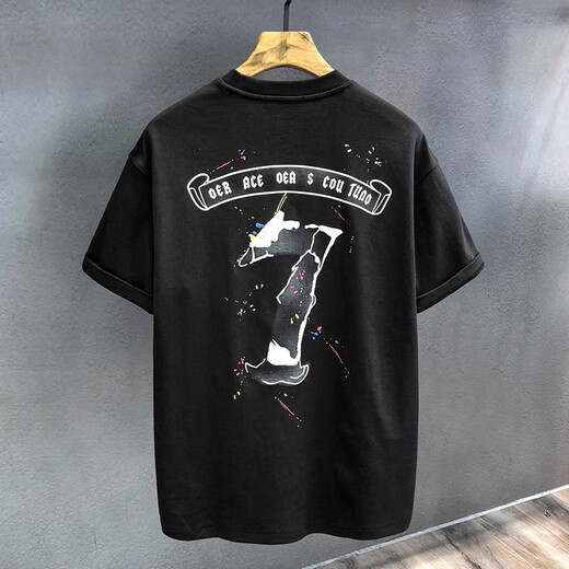 Jeep Spirit Echt Jeep High-End-Kurzärärmel-Männer personalisierte Tinten-Embroidered-T-Shirt für Männer 2025 Sommer Lose American Top Men 6630 White T-Shirt M Größe 90-120jin [Jin entspricht 0,5 kg]