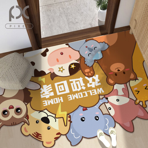 像素入户门地垫进门脚垫门口PVC皮革门垫可擦洗耐脏防滑垫可裁剪垫子 现代15042 120cm*240cm (皮革 一擦即净)