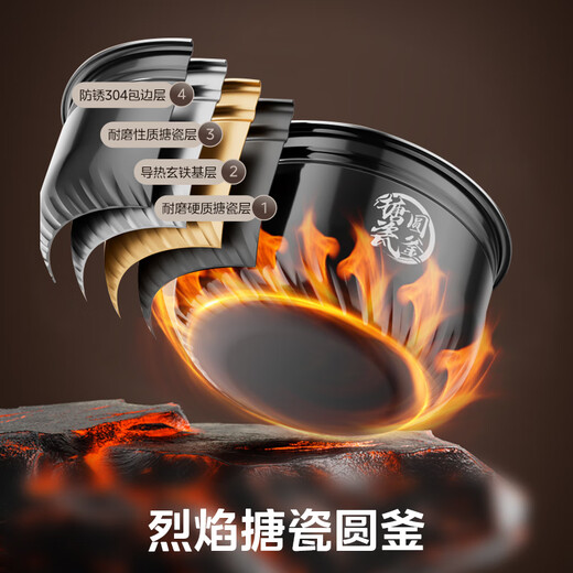 Midea National Subsidy 0 Fluorine Bulb Kettle Electric Pressure Cooker 5L Dual Bladder Fully Automatic Smart Reservation Touch Control Home Pressure Cooker Rice Cooker 4-6 Persons MY-E5923