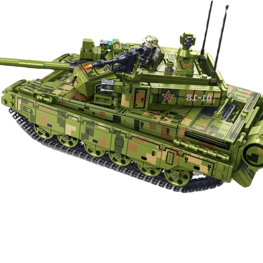 Building block boy force assembled tank car model children's military primary school student puzzle toy high gift remote control version + APP dual mode 99A main battle tank