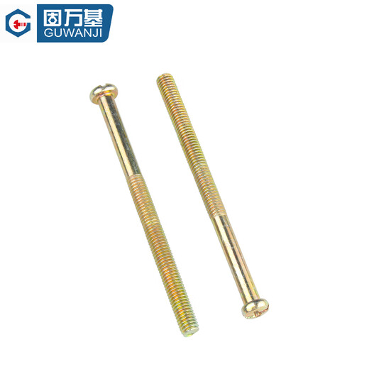 Guwanji Iron Color Zinc Cross Round Head Screws Pan Head Screws Galvanized GB818 Round Head Machine Tooth Bolts Small Screws M3-M8 M4*90 100 pieces