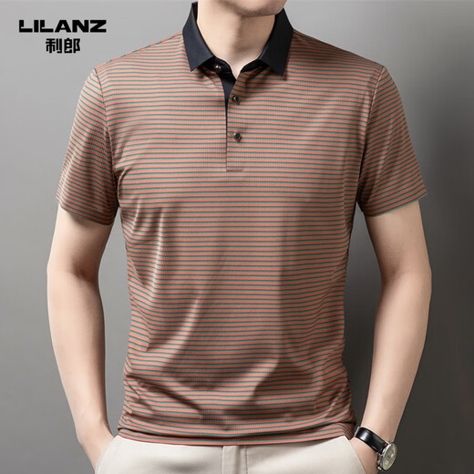 Camiseta de manga corta de solapa de hombres de Lilang High-End In Summer Summer Frayed Jóvenes y de mediana edad POLO ICHE SELD VERDAD ARRILTABLE 13691 S 165