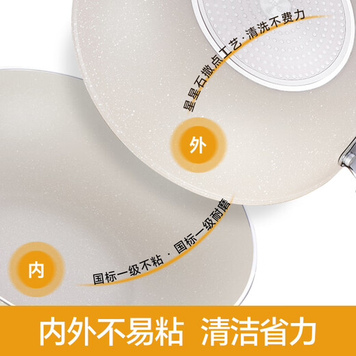 SUPOR pot set, non-stick pot, wok, frying pan, knife, plate and spatula, five-piece set, home kitchen combination set, wok + frying pan + knife + plate + spatula, 5-piece set