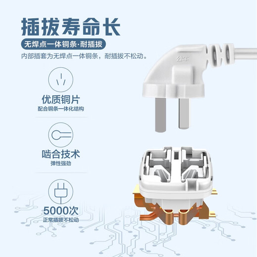 Bull socket multi-function plug-in strip multi-purpose plug-in board with wires household desktop multi-hole plug-in board/trailer board/wiring board/electric plug-in board/socket board 4-position master control switch full length 1.8 meters GN-607