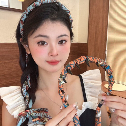 Yuancheng hairbands, braided hair ribbons, headbands, headbands, hair accessories, hair accessories for women, 2025 new style hairpins for washing your face and going out, 3 packs of ribbons and hairbands, blue + orange + black