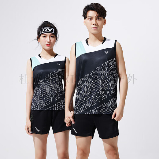 杜西哲（DUXIZHE）夏季羽毛球服背心男女款速干运动服套装情侣无袖乒乓球衣气排球服 3889男款红色单件背心 M