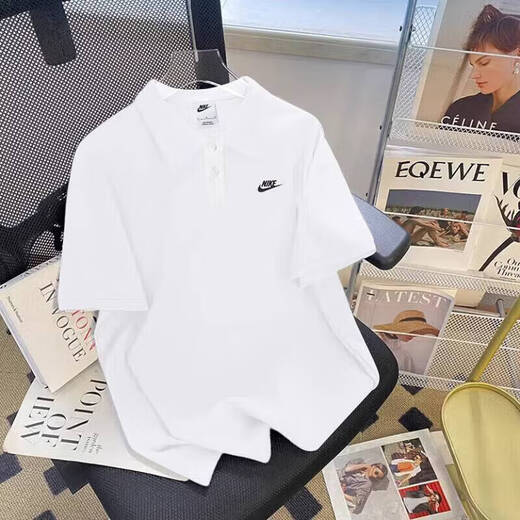 耐克（NIKE）装上衣25冬季新款时尚休闲翻领透气快干polo衫运动服短袖T恤潮 FN3895-100-白色-刺绣logo S