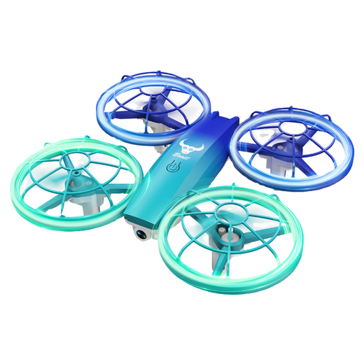 Concours de drones sans licence pour les élèves de l'école primaire, quadcoptère à télécommande, drone pour la compétition pour les jeunes, les écoles primaires et secondaires, Blue <paddle à deux lames modifié [Pro No Aerial Photography + Storage Bag] Ensemble à cinq électrices [5 électricité]