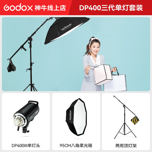Godox (Godox) Godox DP400III third generation flash studio photography set indoor portrait still life shooting fill light commercial studio lighting DP400III single light set (octagonal soft box) Nikon version