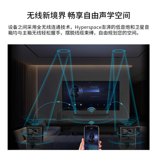 Hivi Hyperspace Echo Wall Soundbar 3.1.2 Channel Dolby Sound Effet Home Theatre Game TV TV Black