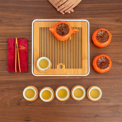 Yonghuan Hochzeitsgeschenke für die Jungvermählten, Souvenirs und Tee -Sets für die Mitgift des Brauts, neu engagiert, sechs Tassen Persimmons () Geschenkbox HQ693
