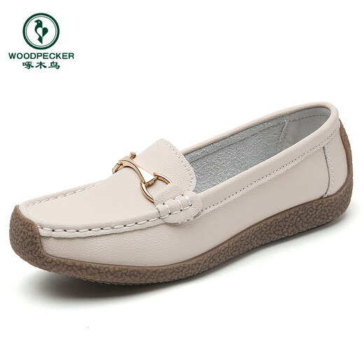 Padeque de leña zapatos de frijoles de cuero genuino para mujeres 2025 Spring y verano Bozo poco profundo Suele versátil SULPILE SOLO COMIDAD
