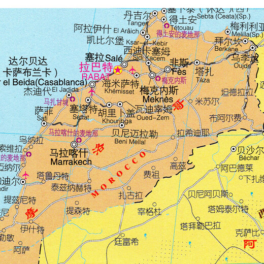 2024 Nuevo modelo Marruecos, Argelia, Túnez y otros países Maps Versión de la versión china Póster de transporte Marruecos, Argelia, Túnez y otros países Mapa 13590 (más grande) Material de lona de pintura al óleo (Entrega