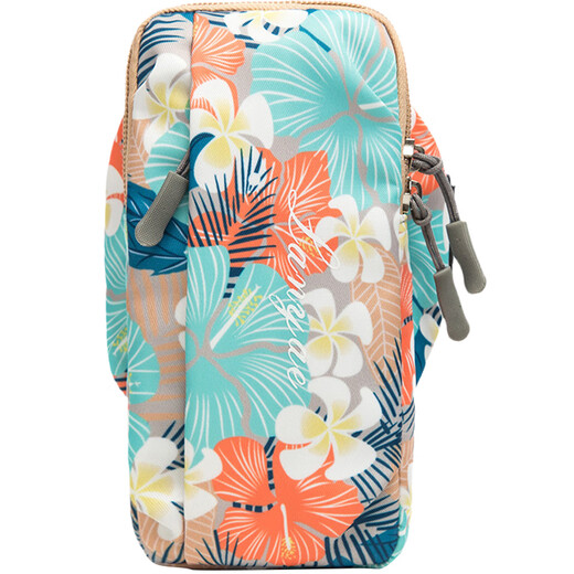 Stillmo running mobile phone arm bag women's wrist mobile phone bag outdoor sports arm mobile phone cover fitness arm cover storage bag B228 flower gray-large size (18*9cm)