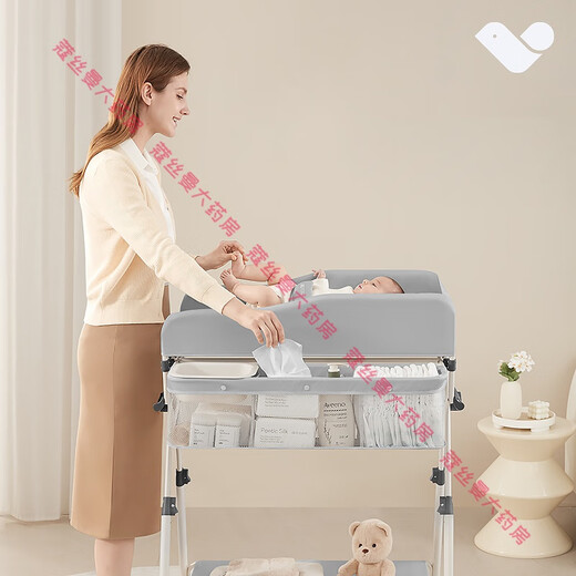 
ABCMOKOO Oti Diaper Table Baby Care Table No Installation Folding Multifunctional Baby Bath Dildo Table Morandi Gray [Oti-AIR Style + Bath Bath Bath Mat