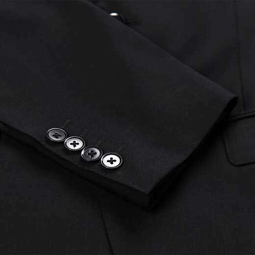 Shanghai Haoyu all-wool suit suit men's slim-fitting business formal wear black high-end groom's wedding dress groomsmen's suit black including pure cotton shirt striped tie default delivery SF Express next day delivery XL (175)