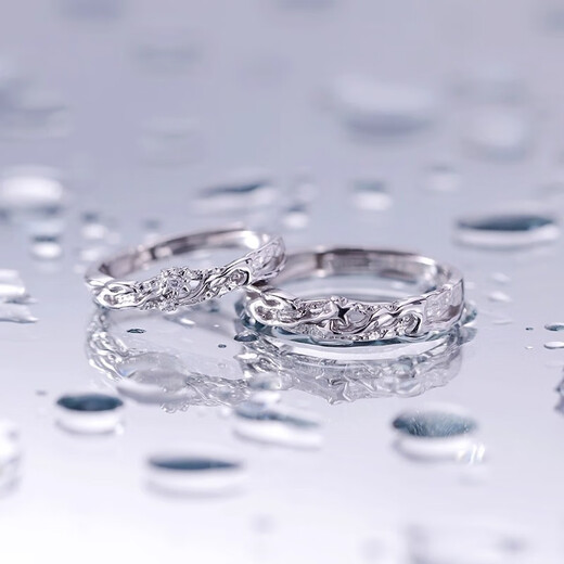 Lipan sterling silver S999 solid silver Gemini couple's ring, adjustable ring, as a birthday gift for Chinese Valentine's Day, Gemini couple's ring, customized