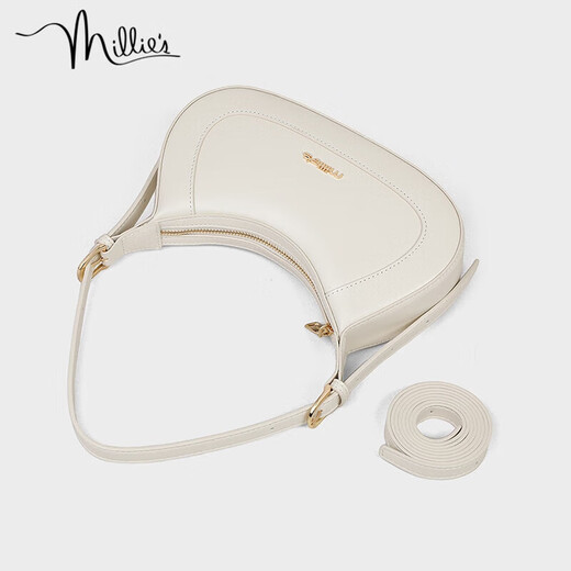 妙丽牛皮包包女包单肩包轻奢洋气斜挎月牙包生日礼物高级感送女友老婆