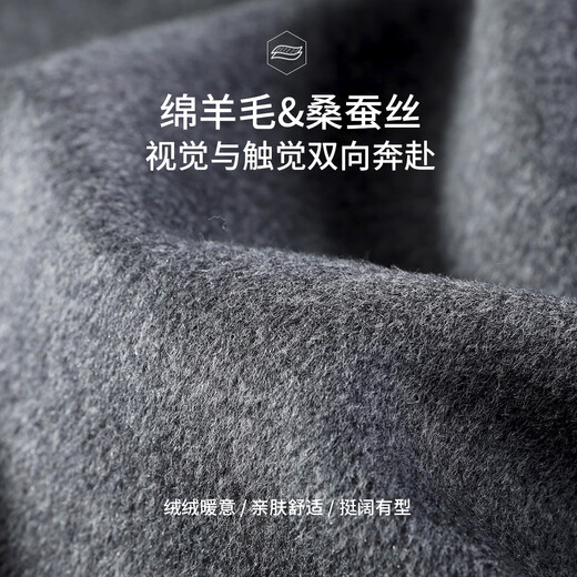 Antonio light luxury & mulberry silk & sheep wool high-end lapel jacket men's simple zipper autumn short woolen jacket