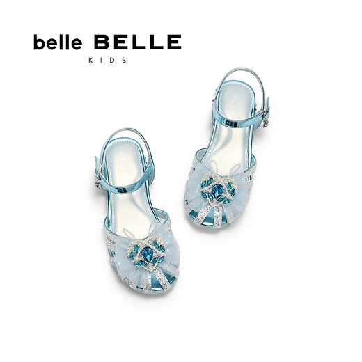Belle Children's Shoes Symphony Princess Style Sandals Women's 2025 Xia Xin Mall Same Style Girls' Rhinestone Sandals A6203B65 Blue 32