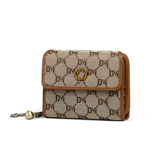 Aegean Women's Wallet Short Folding Coin Purse Mini Wallet Light Luxury Brand Large Capacity Multifunctional Student Clutch