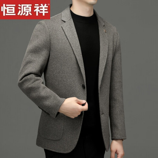 Hengyuanxiang chaqueta de lana de doble cara otoño e invierno lana pura lana abrigo comercial de mediana edad