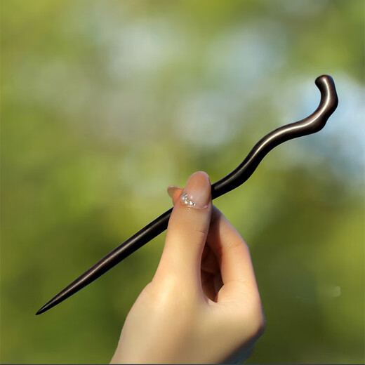 Nianfu ebony hairpin for ancient style women's wooden retro hairpin hair accessories new Chinese style wooden hairpin Mid-Autumn Festival gift for girls ebony hairpin two pack