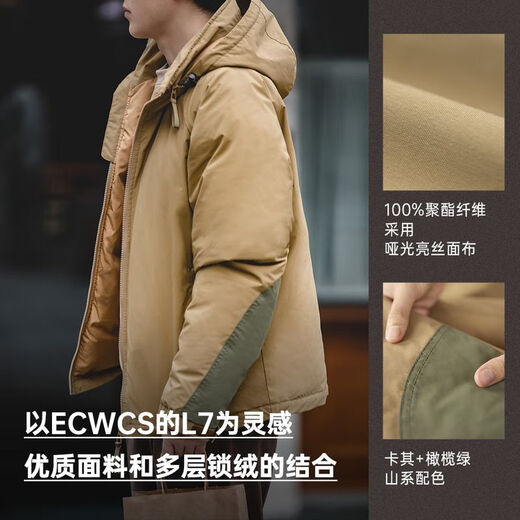 马登工装美式复古连帽羽绒服男秋冬加厚保暖外套90白鸭绒男士防寒衣服 深灰色 【羽绒服男款/冬季外套男/2025最新款】 XL （155-170斤）