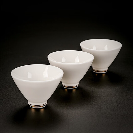 Yuantao kiln gold mutton fat jade kung fu tea set high-end Dehua white porcelain household complete set teapot covered bowl tea cup covered bowl big belly cup painted gold/safety packaging 12 pieces