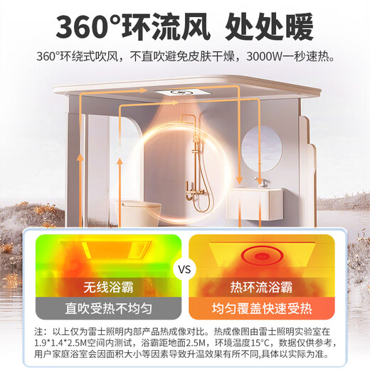 NVC government subsidizes 3D thermal circulation air heating intelligent variable frequency bath heater lighting human feeling ventilation and exhaust integrated bathroom Y377